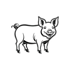 pig vector illustration logo concept design