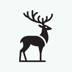 deer logo black icon,  deer vector illustration