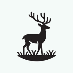 deer logo black icon,  deer vector illustration