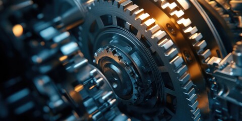 Fototapeta premium Metal gear wheel close-up