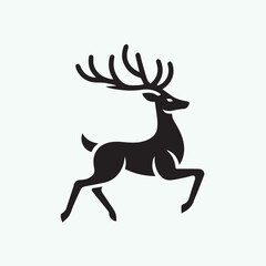 deer logo black icon,  deer vector illustration