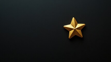 Shining Golden Star on Dark Background