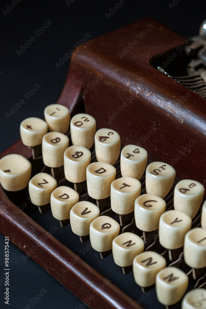 Poster teeth. human teeth as keys on a typewriter. dark background. communication and identity. ethical iss