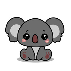Cute baby Koala Cartoon Character Mascot Logo vector Illustration