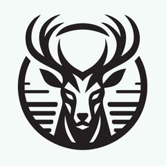 deer logo black icon,  deer vector illustration