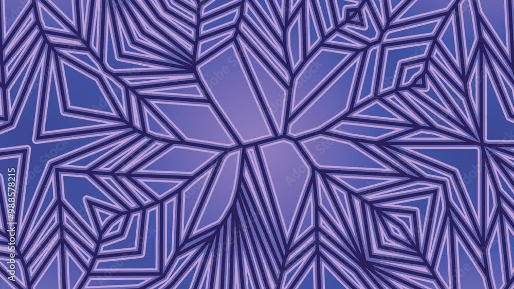 Leinwandbilder Abstract digital seamless loop animation of complex and ever-changing fractal symmetric pattern in purple color. A new and fascinating design. 3d rendering. 4K, Ultra HD resolution
