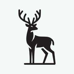 deer logo black icon,  deer vector illustration