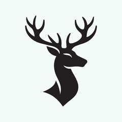 deer logo black icon,  deer vector illustration