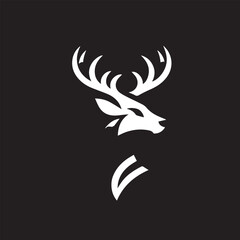 deer logo black icon,  deer vector illustration
