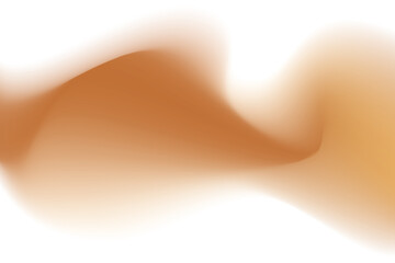 Abstract brown flowing wave, blurred gradient texture, isolate design element. Tan blurry swirl shape. Aesthetic nude beige shadow curl decoration.
