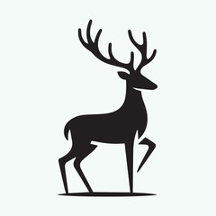 deer logo black icon,  deer vector illustration