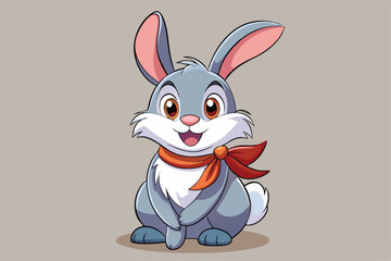 Fototapeta premium A delightful rabbit character shines with personality and charm in a playful setting, a cartoon character of a A charming rabbit