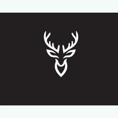 deer logo black icon,  deer vector illustration