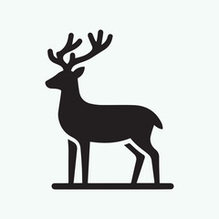 deer logo black icon,  deer vector illustration