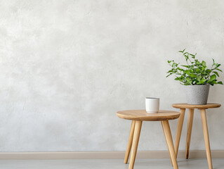Interior of modern flat with different textured walls