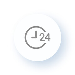 Neumorphism User interface 24-Hour Service Icon UX UI Design Drop Shadow