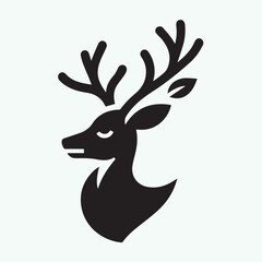 deer logo black icon,  deer vector illustration