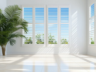 Interior of modern house with white walls