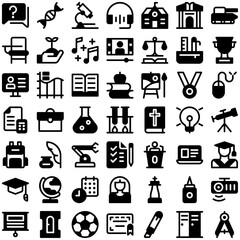 Academy School Study Learn College Education Icon Set. Perfect for user interface, new application
