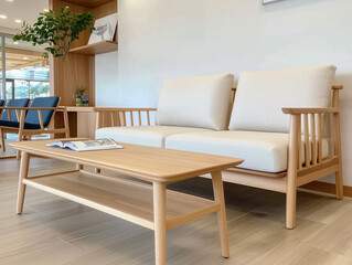 Fototapeta premium Interior of modern living room with furniture 