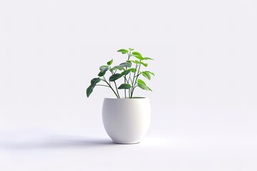 3d illustration of houseplants isolated on white background