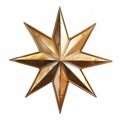 Fototapeta premium Golden Christmas Star on white background