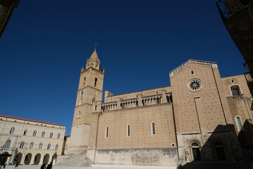 Chieti Cathedral. Chieti Cathedral.Cathedral of San Giusto with its brick bell tower and blue sky. Italy