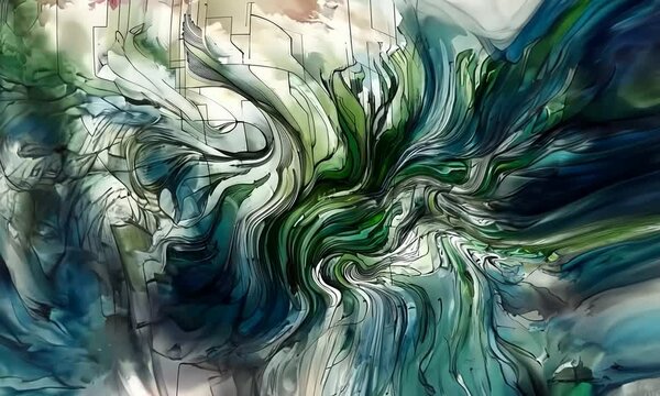 Fusion de couleurs dynamique et tourbillonnante avec une esth&eacute;tique de design abstrait. Des teintes vibrantes se m&eacute;langent pour cr&eacute;er un effet visuel hypnotique et captivant.