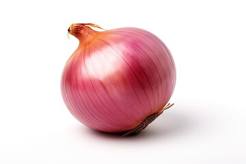 Whole Sweet Red Onion Isolated on White Background with a Shadow