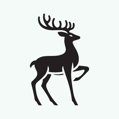 deer logo black icon,  deer vector illustration