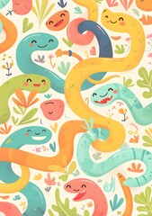 Fototapeta premium seamless pattern with fish