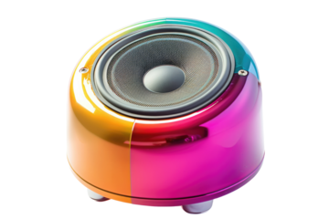 colorful single speakers isolated on white or transparent png