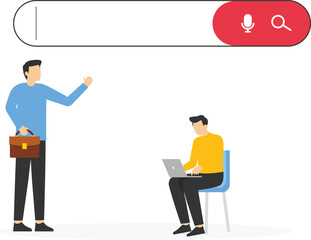 Young businesswoman pointing finger, searching or browsing concept.

