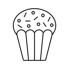 Cupcake line icon isolated vector flat clipart editable stroke