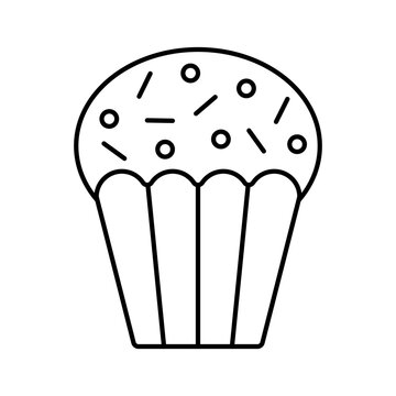 recommend clip art: Cupcake line icon isolated vector flat clipart editable stroke