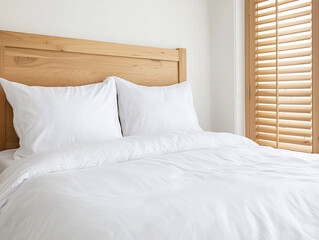 Large mirror in styled bedroom interior