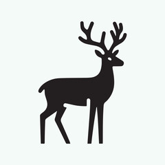 deer logo black icon,  deer vector illustration