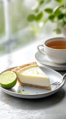 Slice of Classic Key Lime Pie Tea Cozy Composition Plant