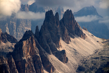 Impressive view of Croda da Lago mountain chain