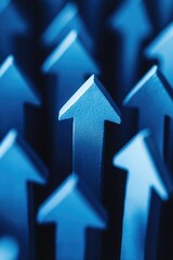 Upward Pointing Blue Arrows Group