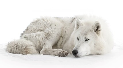 Fototapeta premium An isolated animal image on a pure white background. The animal has distinct features and a unique charm. Its pose and expression capture attention. The white background makes the animal stand out cle