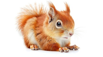 Obraz premium An isolated animal image on a pure white background. The animal has distinct features and a unique charm. Its pose and expression capture attention. The white background makes the animal stand out cle