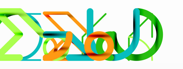 Linear design colorful circles and lines