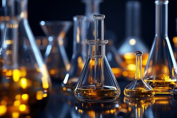Elegant Glassware in a Scientific Laboratory