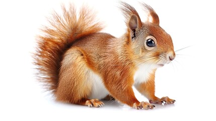 Obraz premium An isolated animal image on a pure white background. The animal has distinct features and a unique charm. Its pose and expression capture attention. The white background makes the animal stand out cle