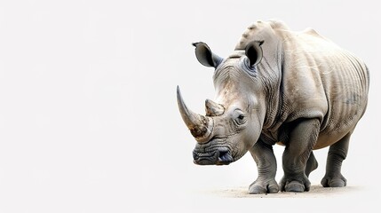 Obraz premium An isolated animal image on a pure white background. The animal has distinct features and a unique charm. Its pose and expression capture attention. The white background makes the animal stand out cle