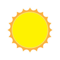 Sun icon in flat style, simple yellow sun.