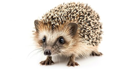 Fototapeta premium An isolated animal image on a pure white background. The animal has distinct features and a unique charm. Its pose and expression capture attention. The white background makes the animal stand out cle