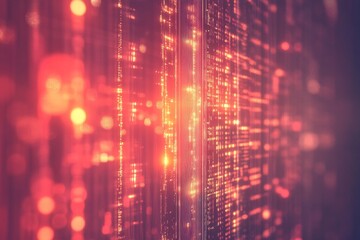 Glowing Digital Lights Backdrop in Shades of Red and Orange