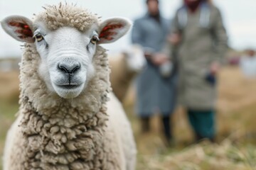 Obraz premium sheep grazing in the field